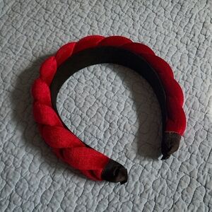 Elegant Red Braided Headband